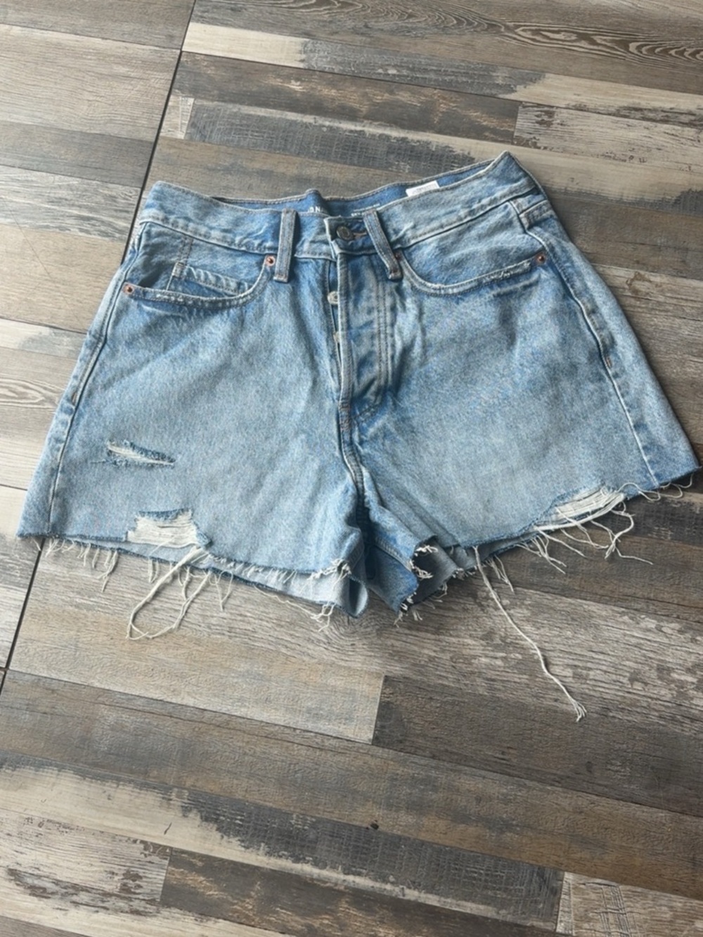 Old Navy Light Blue Distressed Denim Shorts